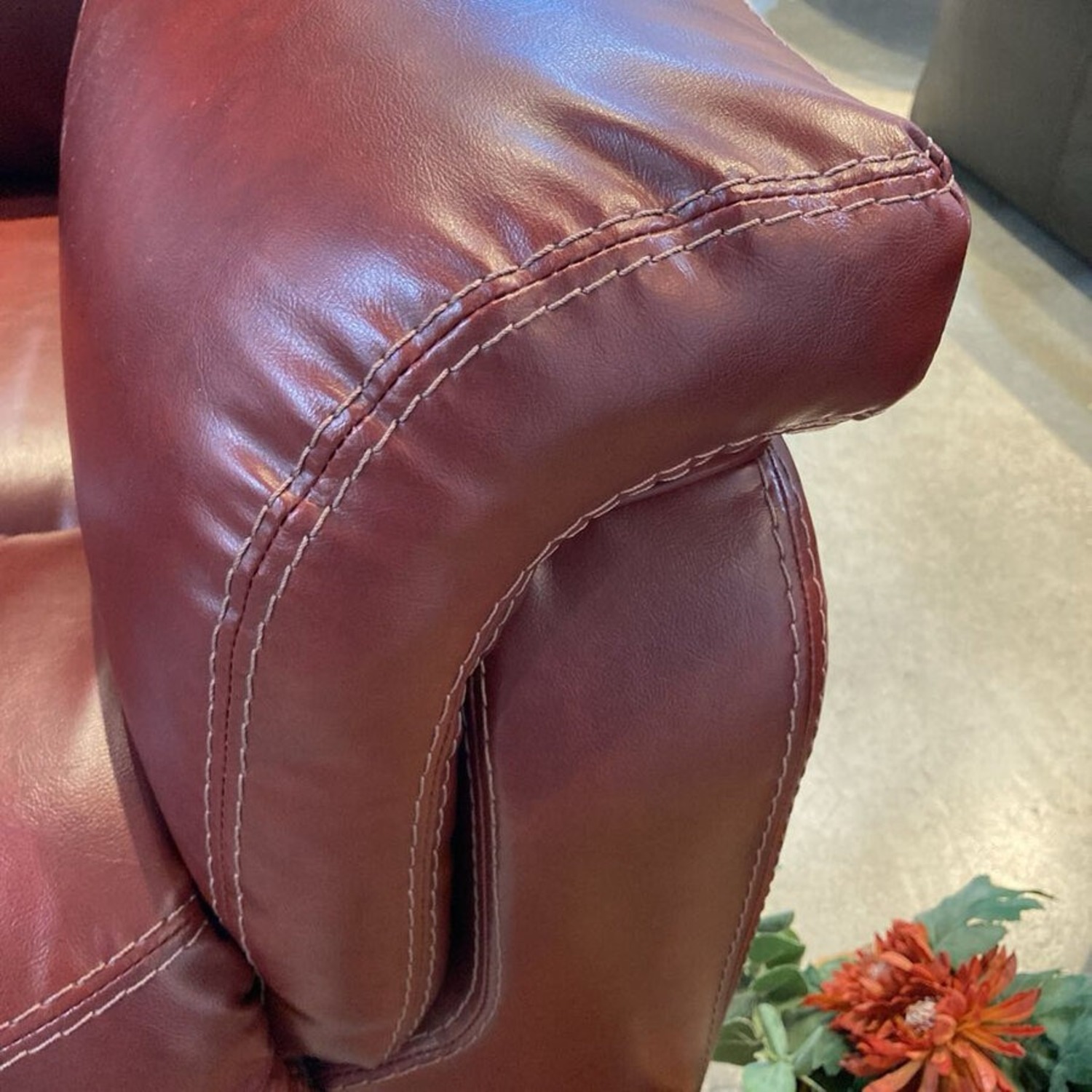 Leather Manual Swivel Glider Recliner - image-7