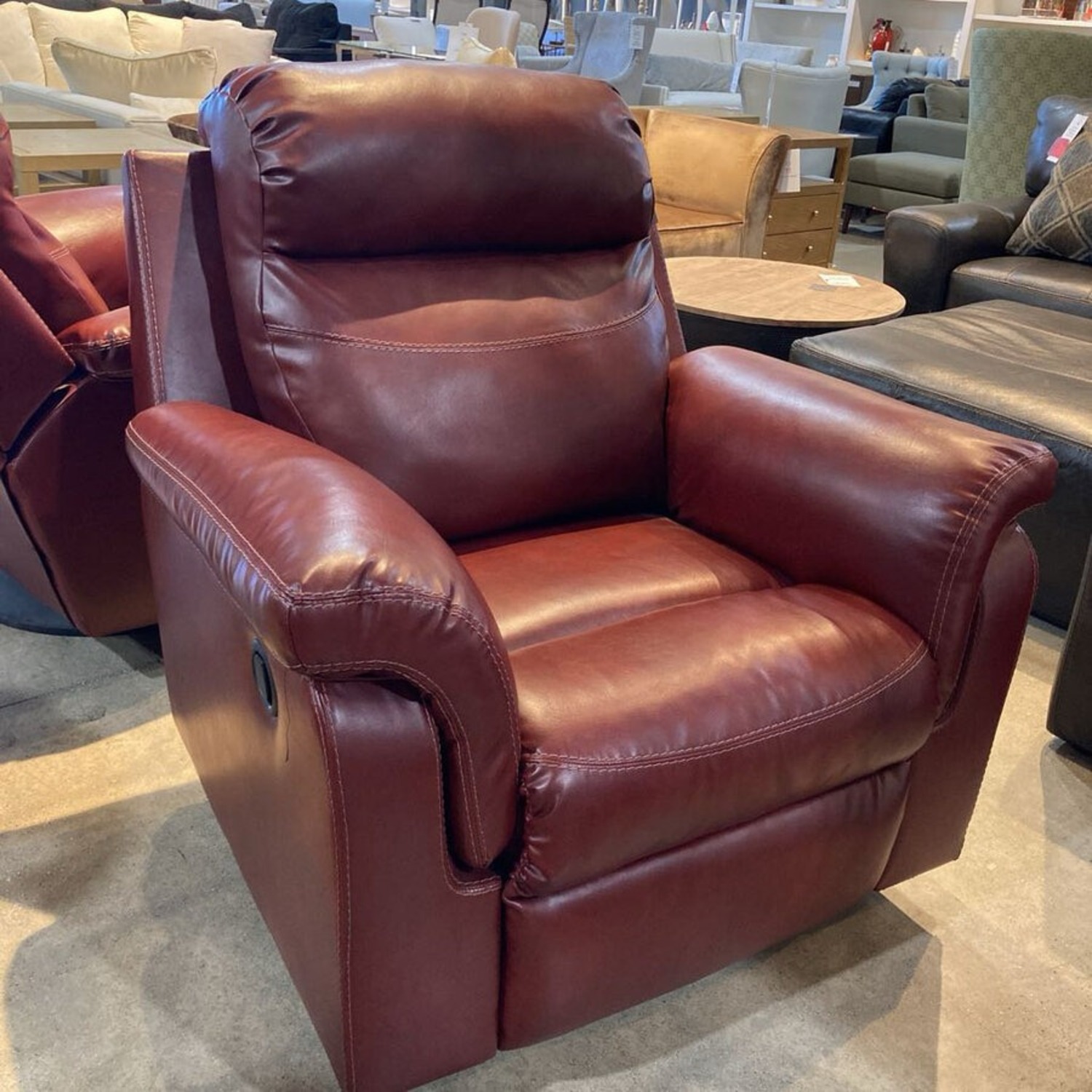 Leather Manual Swivel Glider Recliner - image-2
