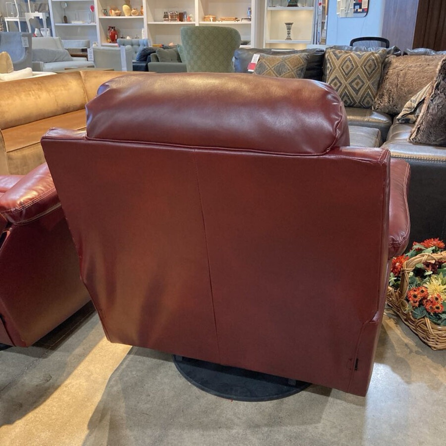 Leather Manual Swivel Glider Recliner - image-11