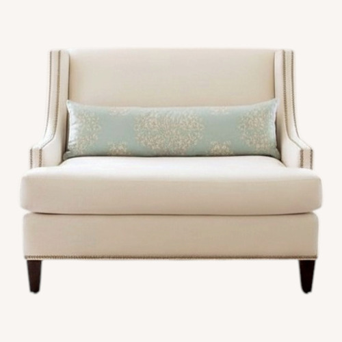 Used Jessica Charles Crosby Settee Loveseat White   for sale on AptDeco