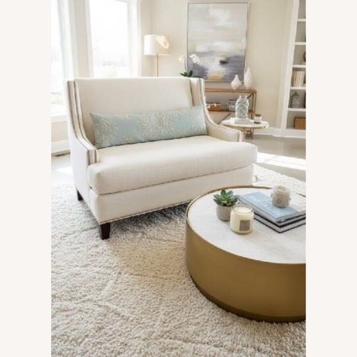Used Jessica Charles Crosby Settee Loveseat White   for sale on AptDeco