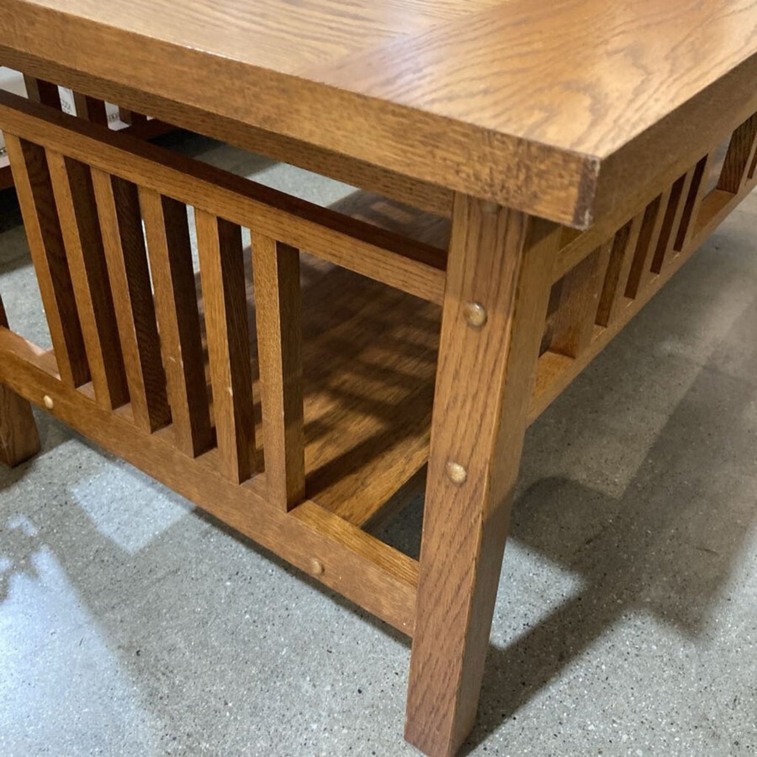Craftsman Mission Style Stained Glass Top Table - image-5
