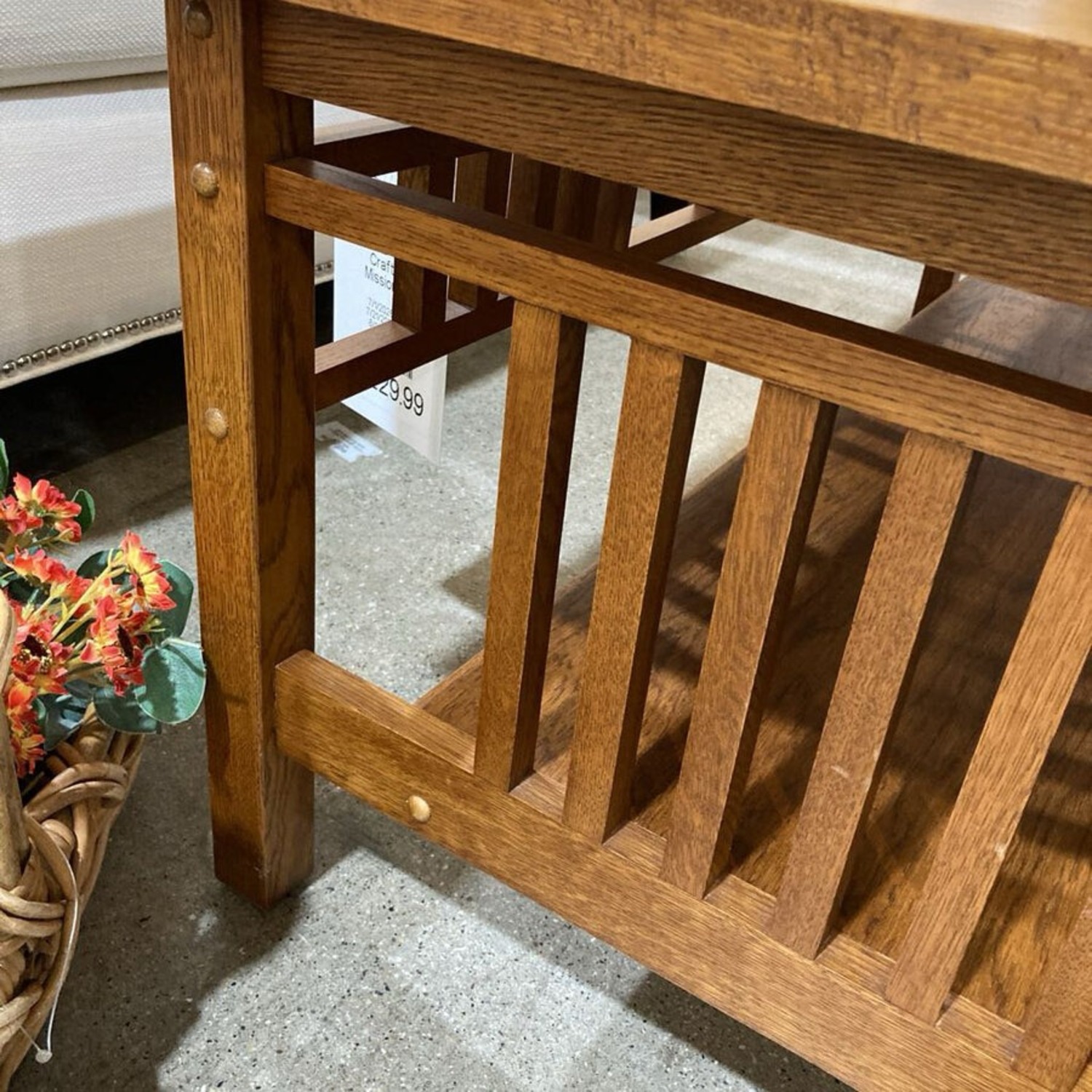 Craftsman Mission Style Stained Glass Top Table - image-6
