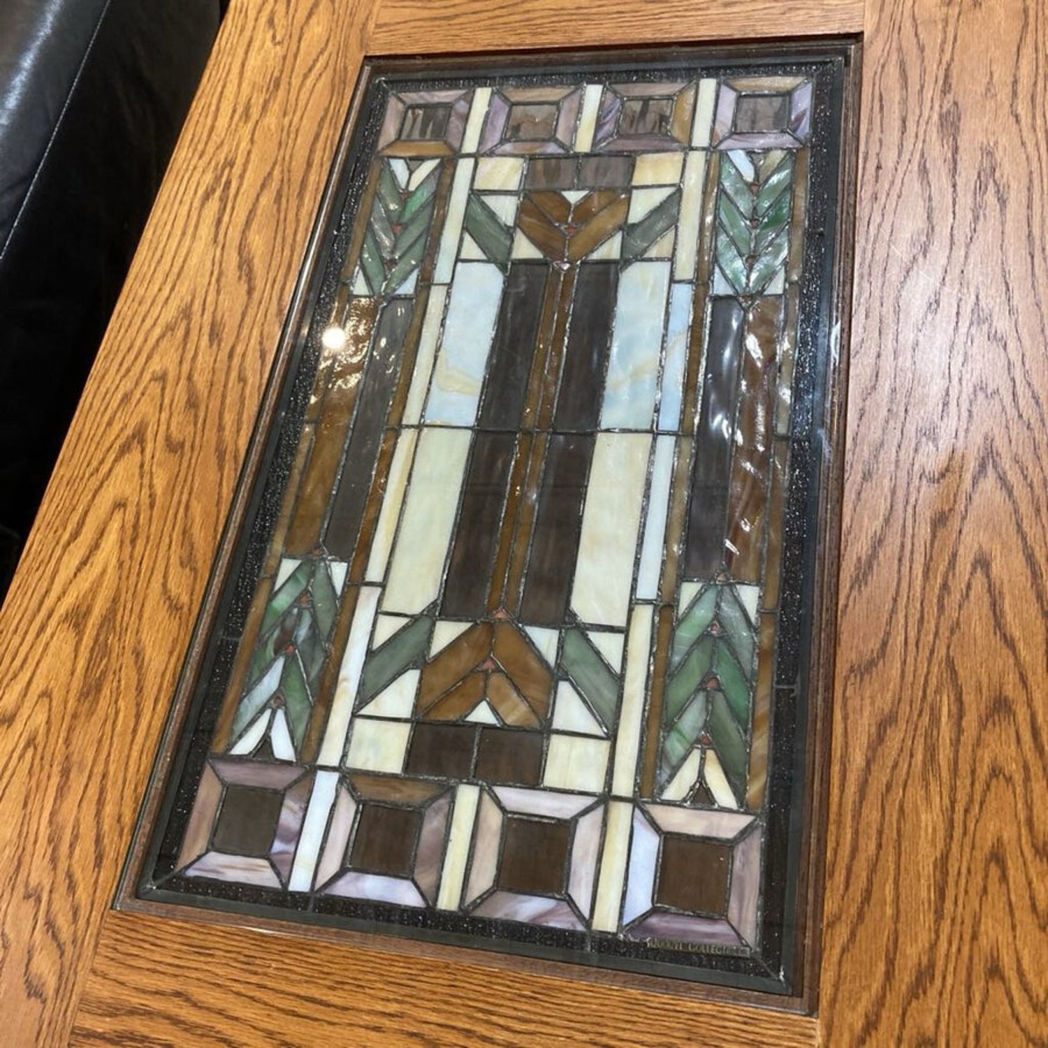 Craftsman Mission Style Stained Glass Top Table - image-8