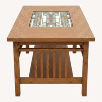 Craftsman Mission Style Stained Glass Top Table