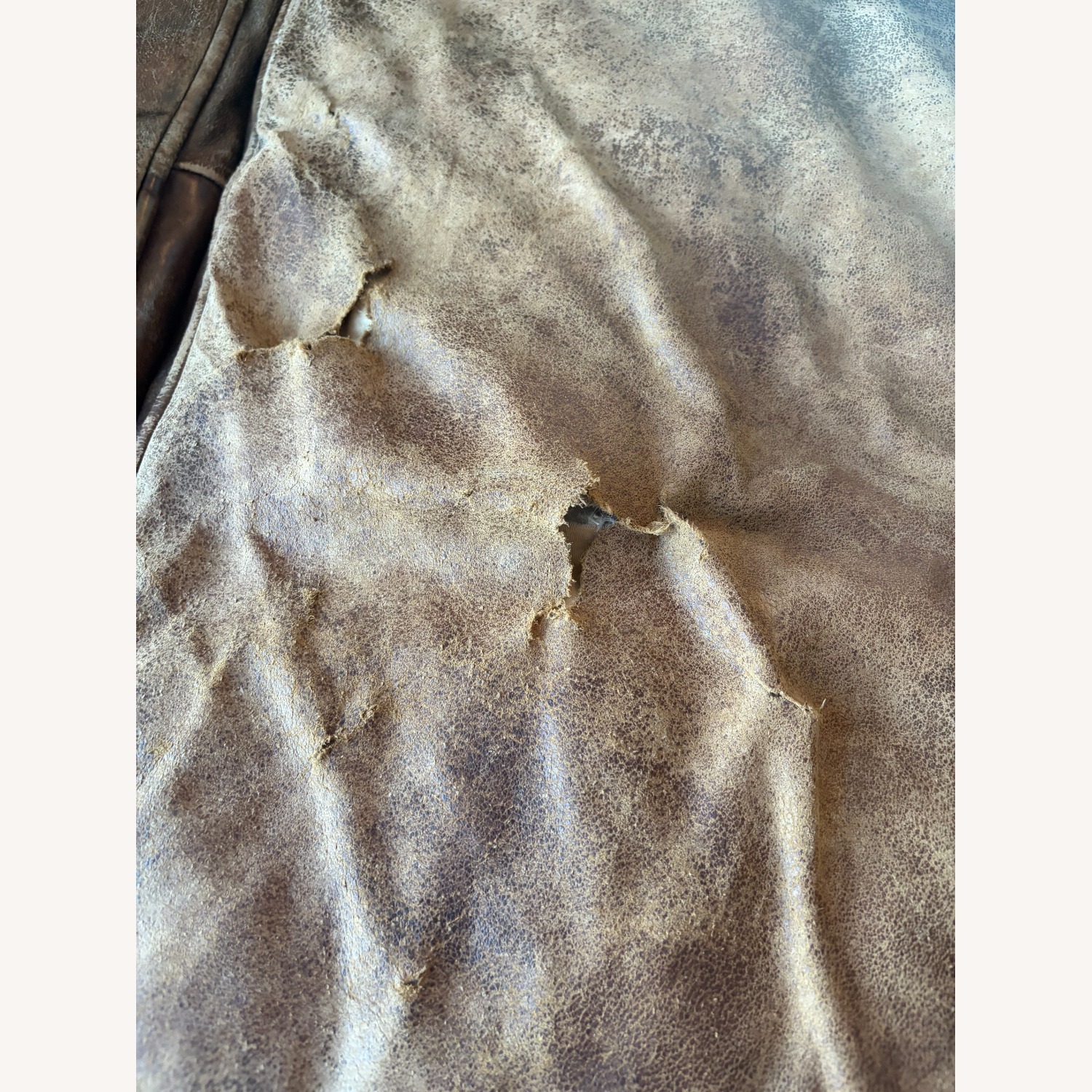 Restoration Hardware Lancaster Leather Brown Sofa - image-2