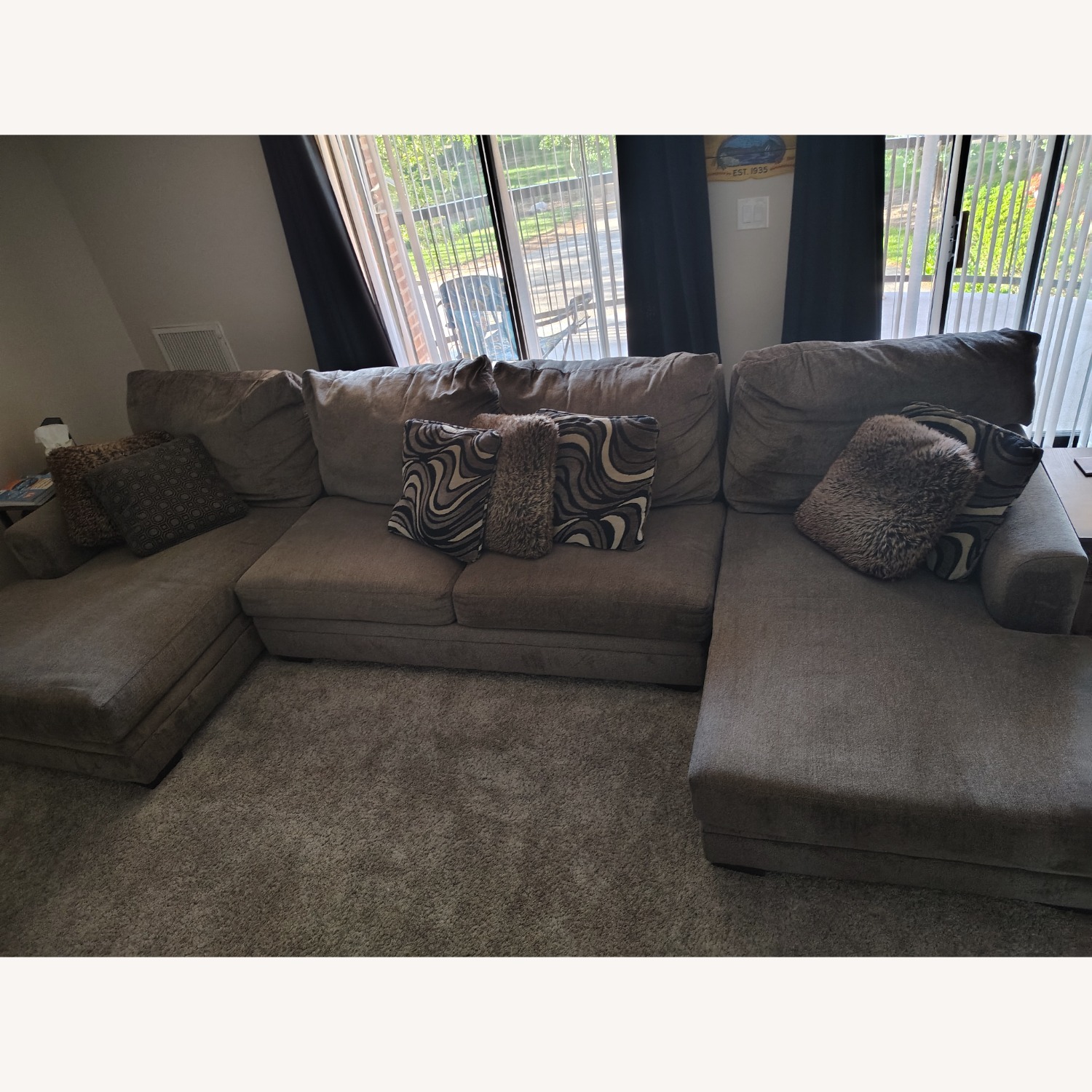 Light Brown Fabric 3+ Piece Sectional - image-3