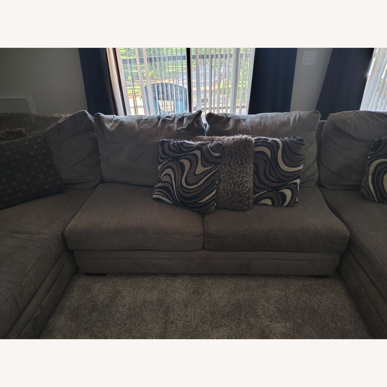 Light Brown Fabric 3+ Piece Sectional - image-4