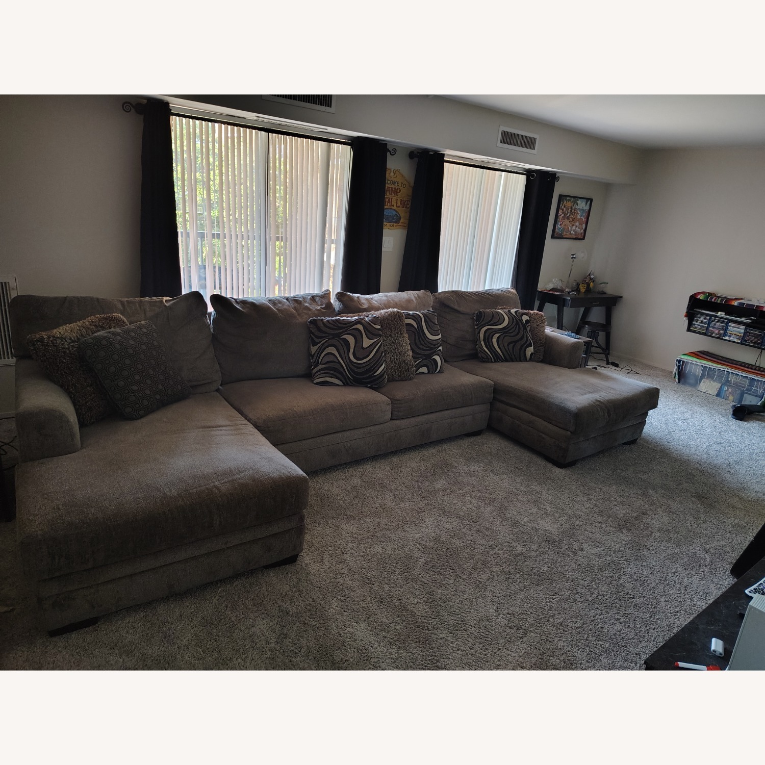 Light Brown Fabric 3+ Piece Sectional - image-2