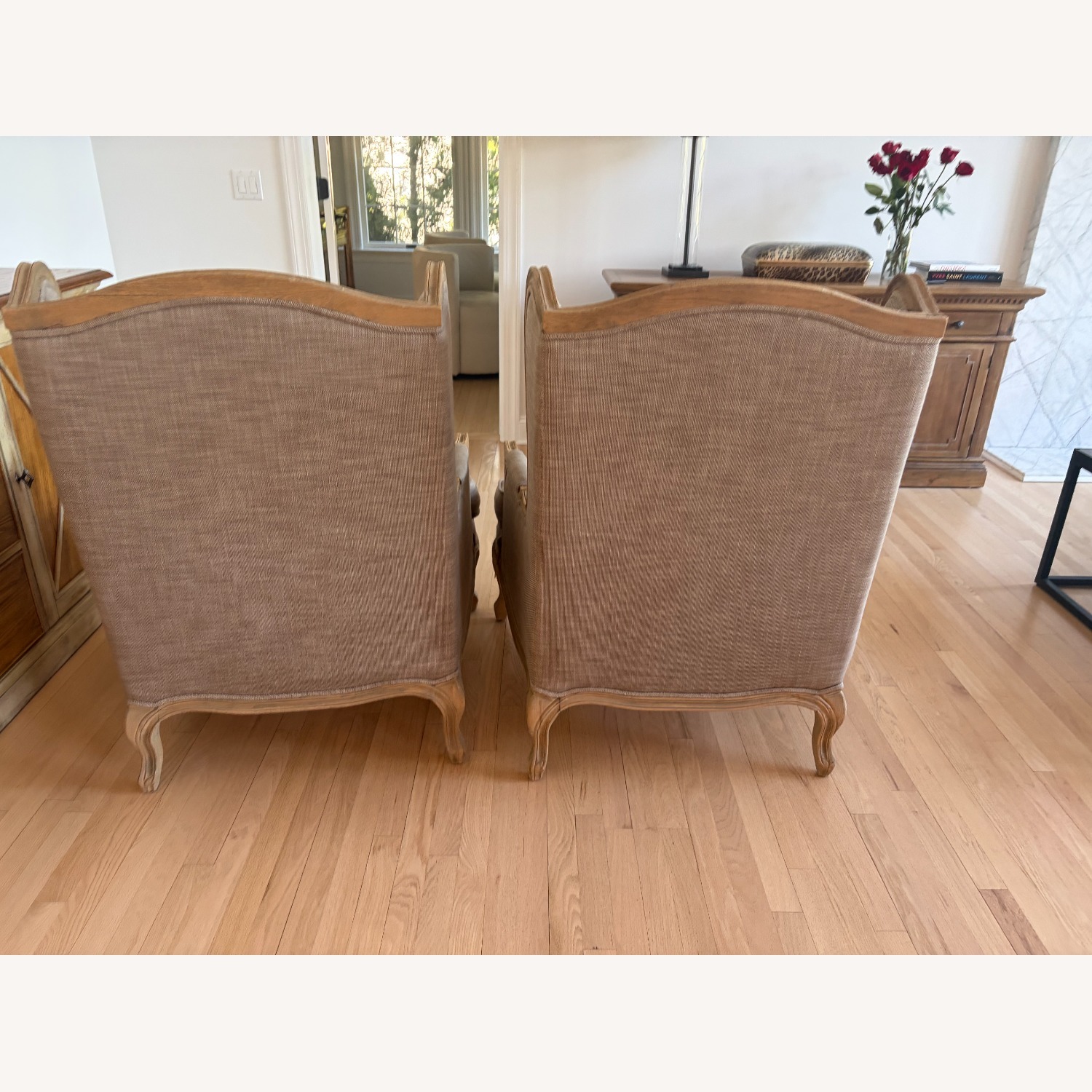 Restoration Hardware Natural Wood Accent Chairs - image-2