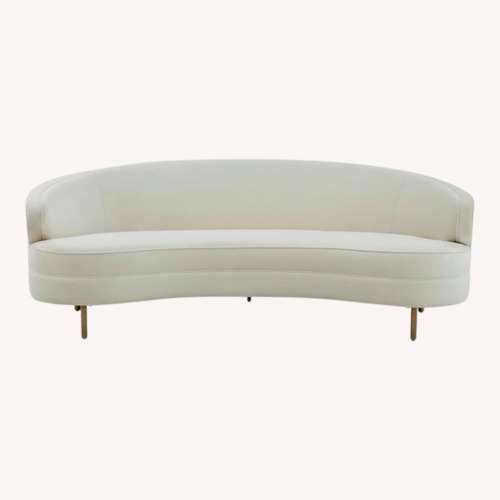 Used Safavieh Couture Primrose White Boucle Curved Sofa for sale on AptDeco
