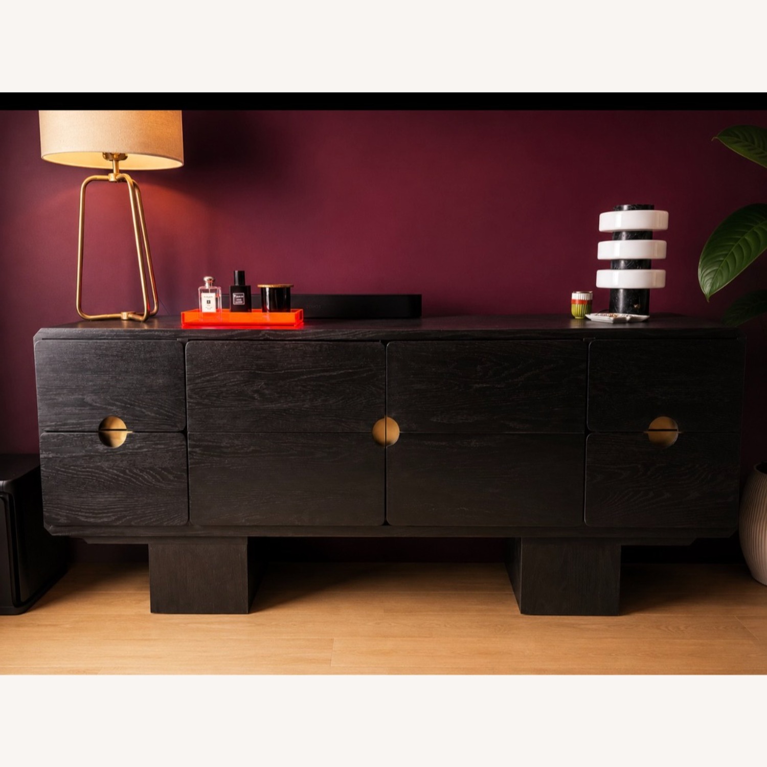 CB2 Bishop 72" Black Oak Wood Credenza - image-2
