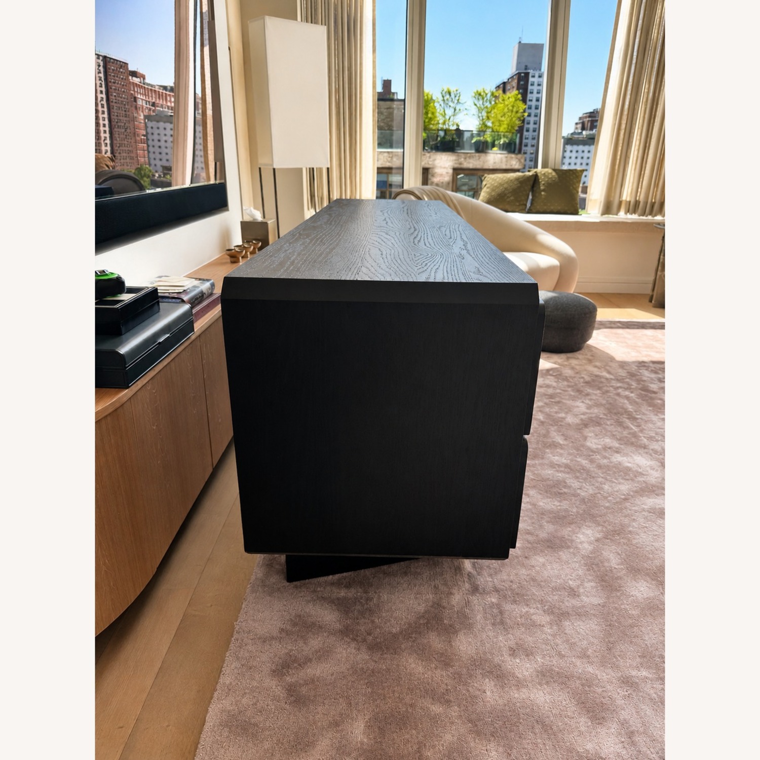 CB2 Bishop 72" Black Oak Wood Credenza - image-3