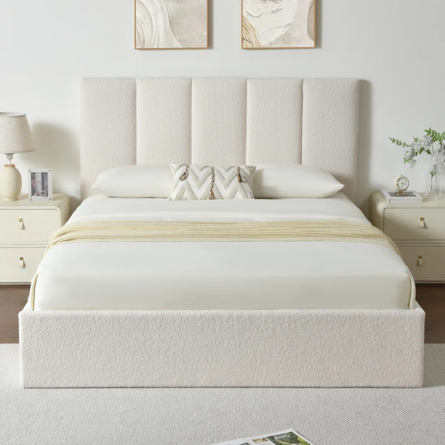 Juanetta Boucle Lift-Up Storage Bed - image-5