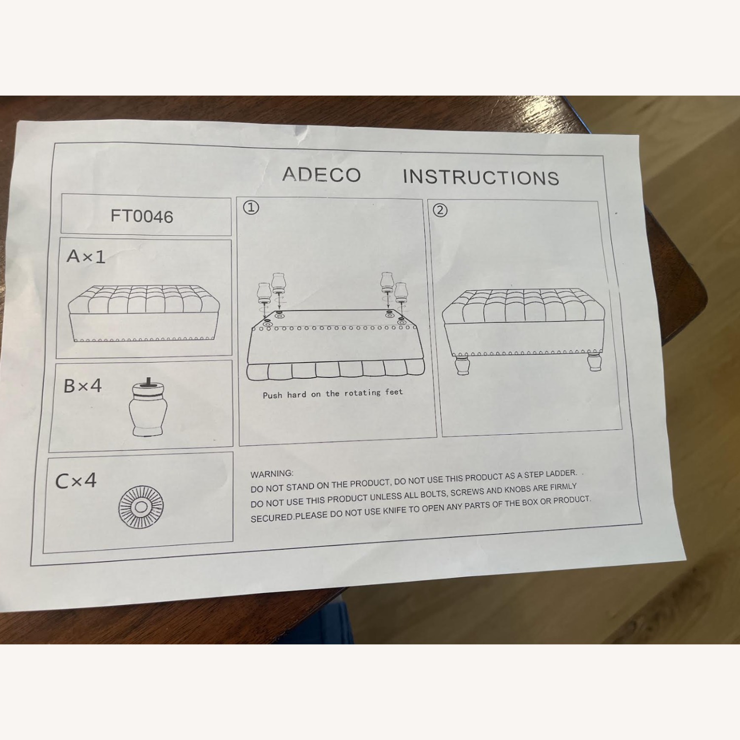 ADECO Upholstered Bench - image-4