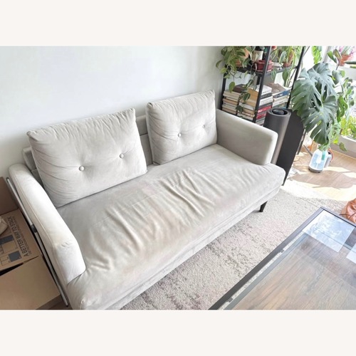 Used Super Soft & Modern Light Gray Sofa / Loveseat for sale on AptDeco
