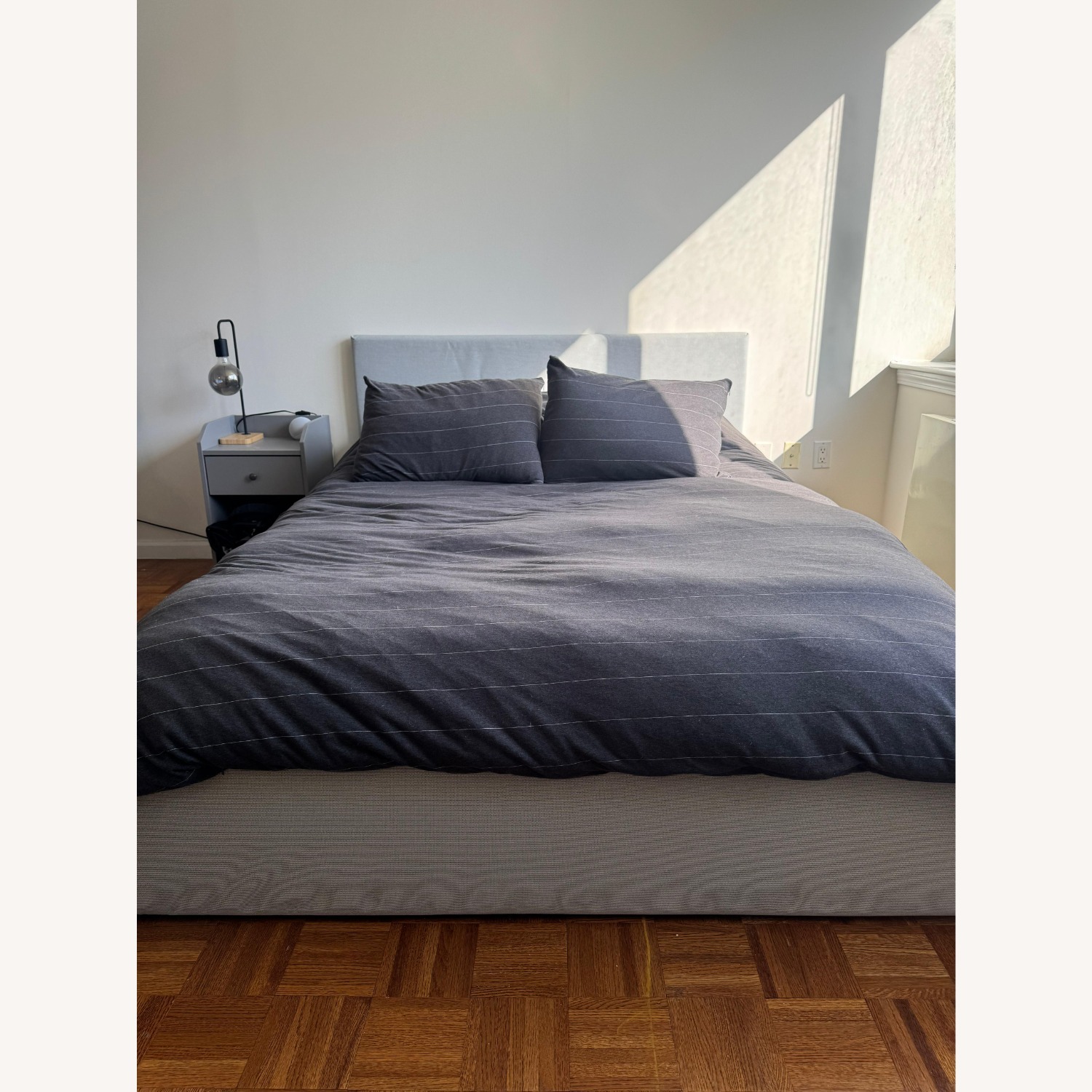 IKEA Gladstad Light Gray Fabric Queen Bed - image-1