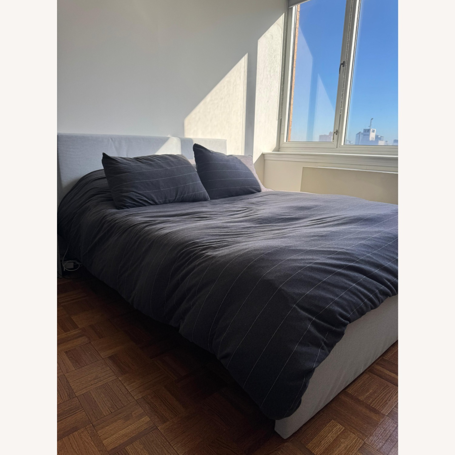 IKEA Gladstad Light Gray Fabric Queen Bed - image-2