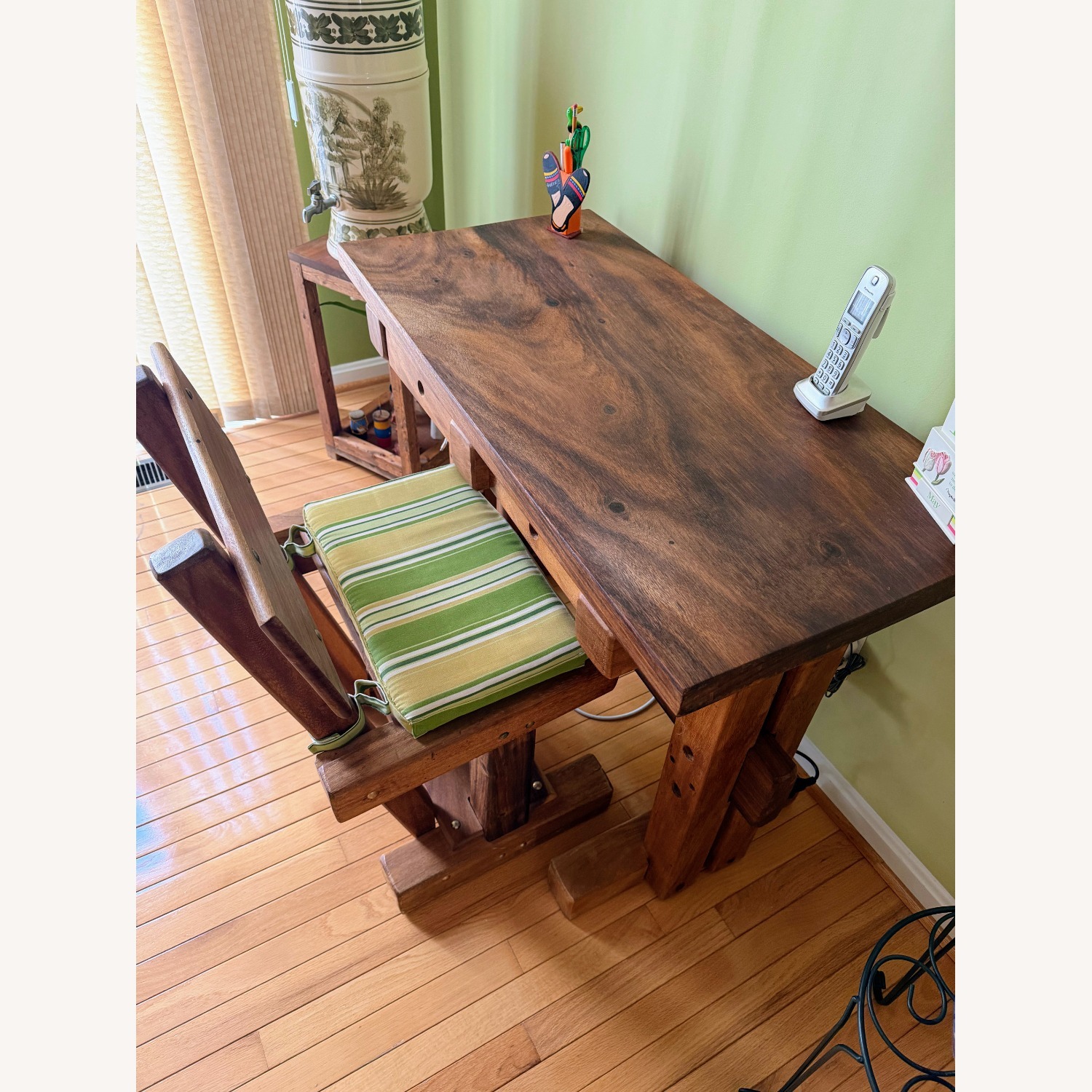 Rustic Solid Wood Desk & Matching Chair Set - image-2