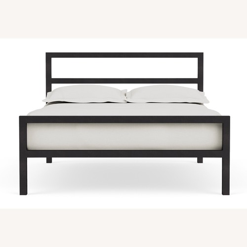 Used Room & Board Parsons Dark Gray Stainless Steel Full Bed for sale on AptDeco