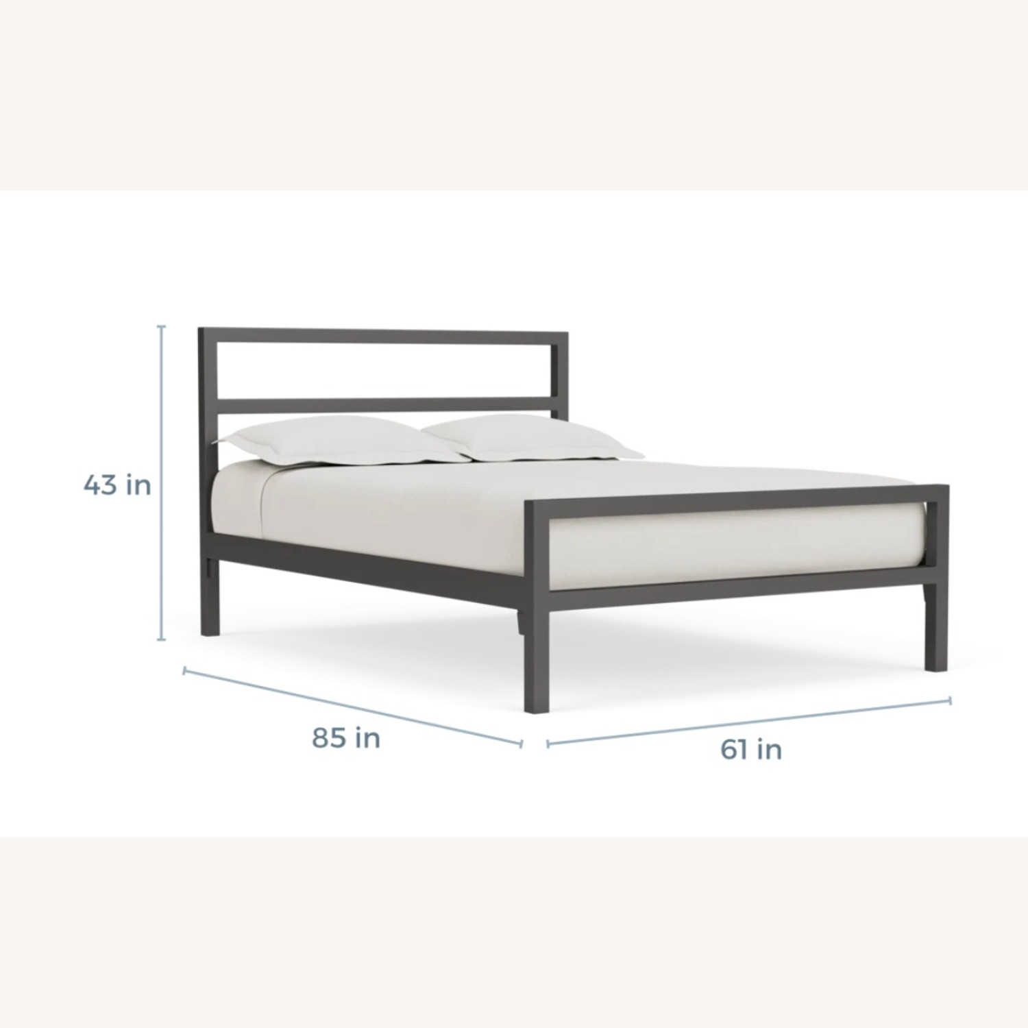 Room & Board Parsons Dark Gray Stainless Steel Full Bed - image-5