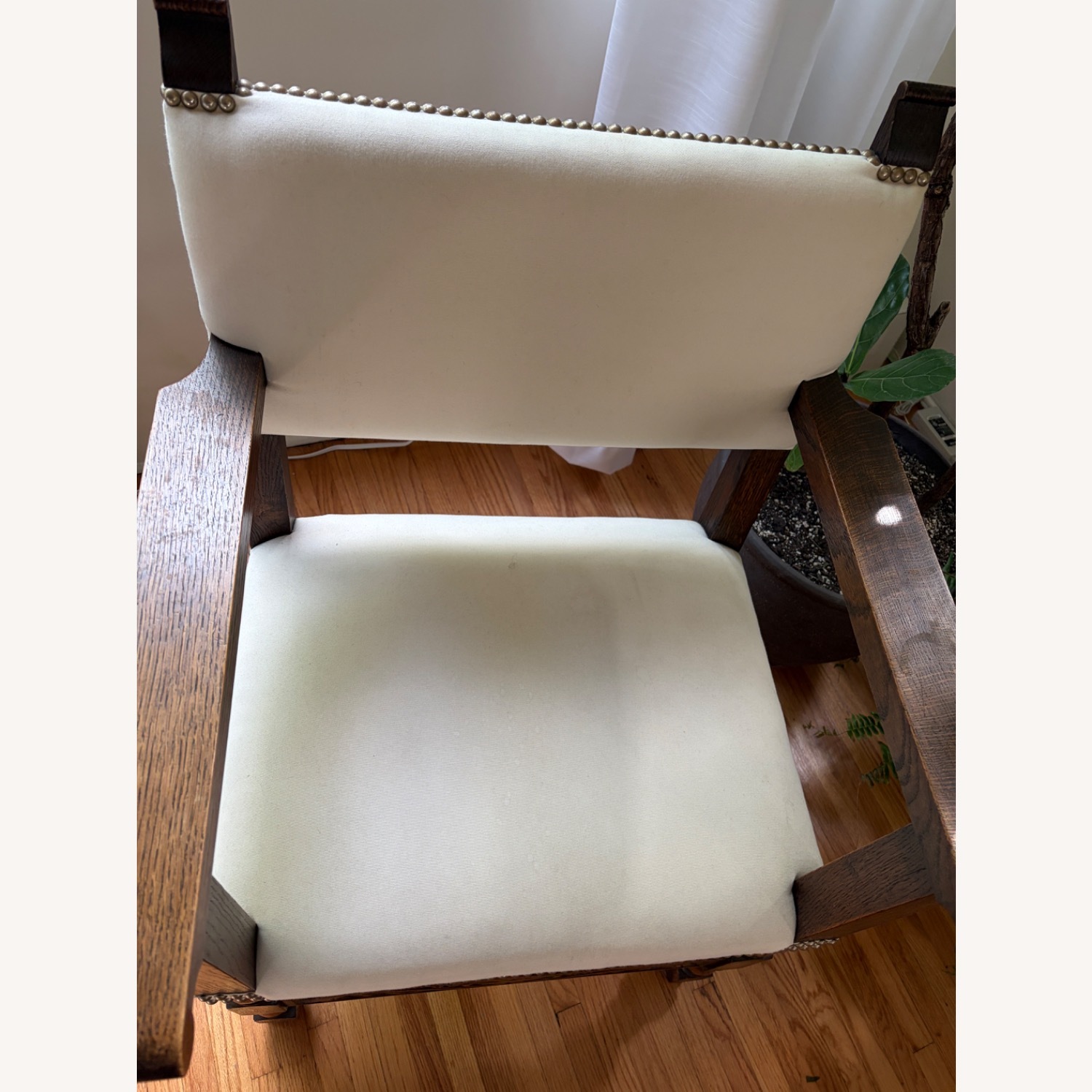 White Fabric Accent Chair - image-4