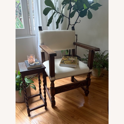 Used White Fabric Accent Chair for sale on AptDeco