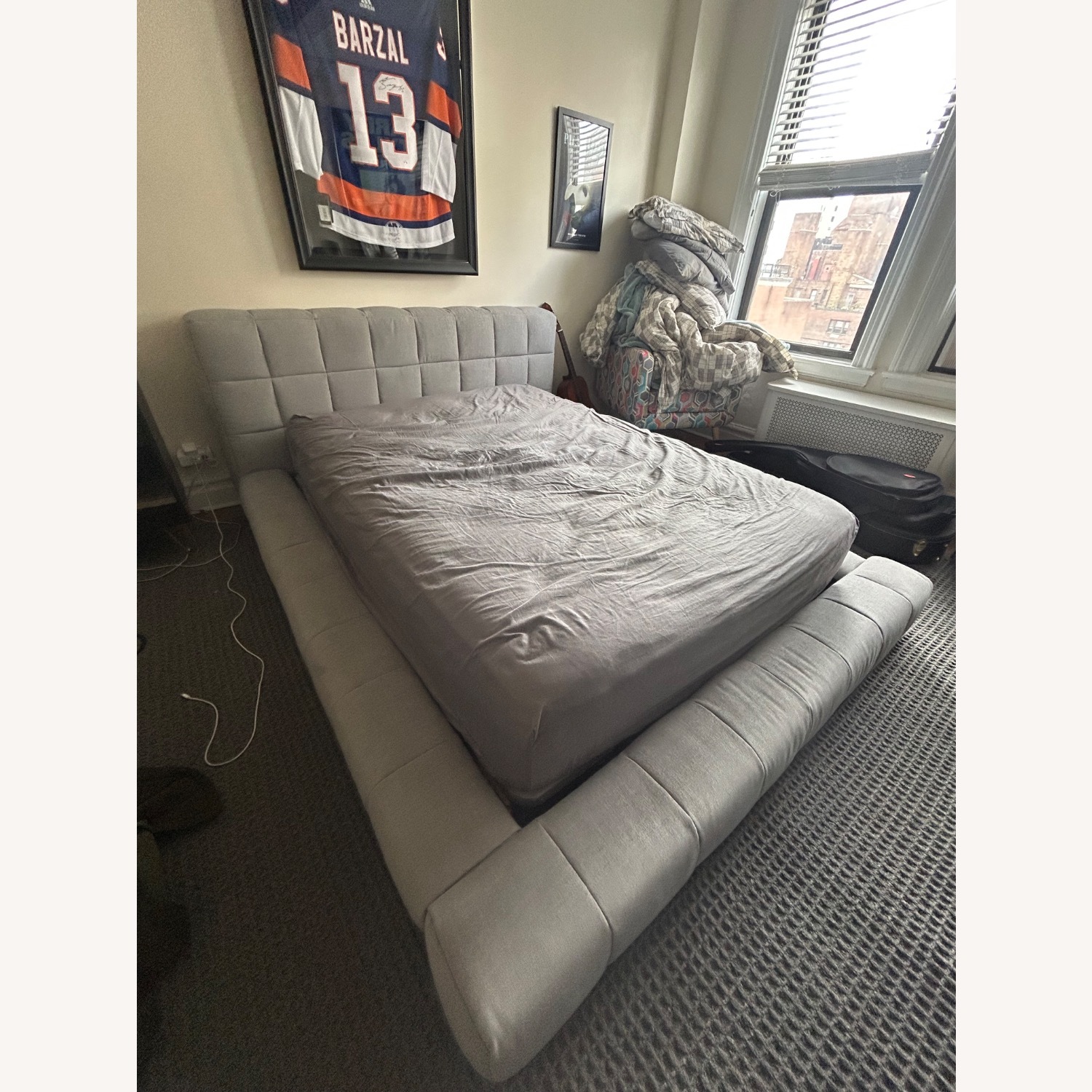 Pottery Barn Teen Light Gray Fabric Full Bed - image-3