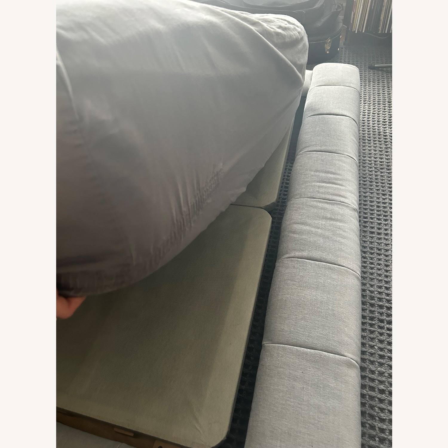 Pottery Barn Teen Light Gray Fabric Full Bed - image-5