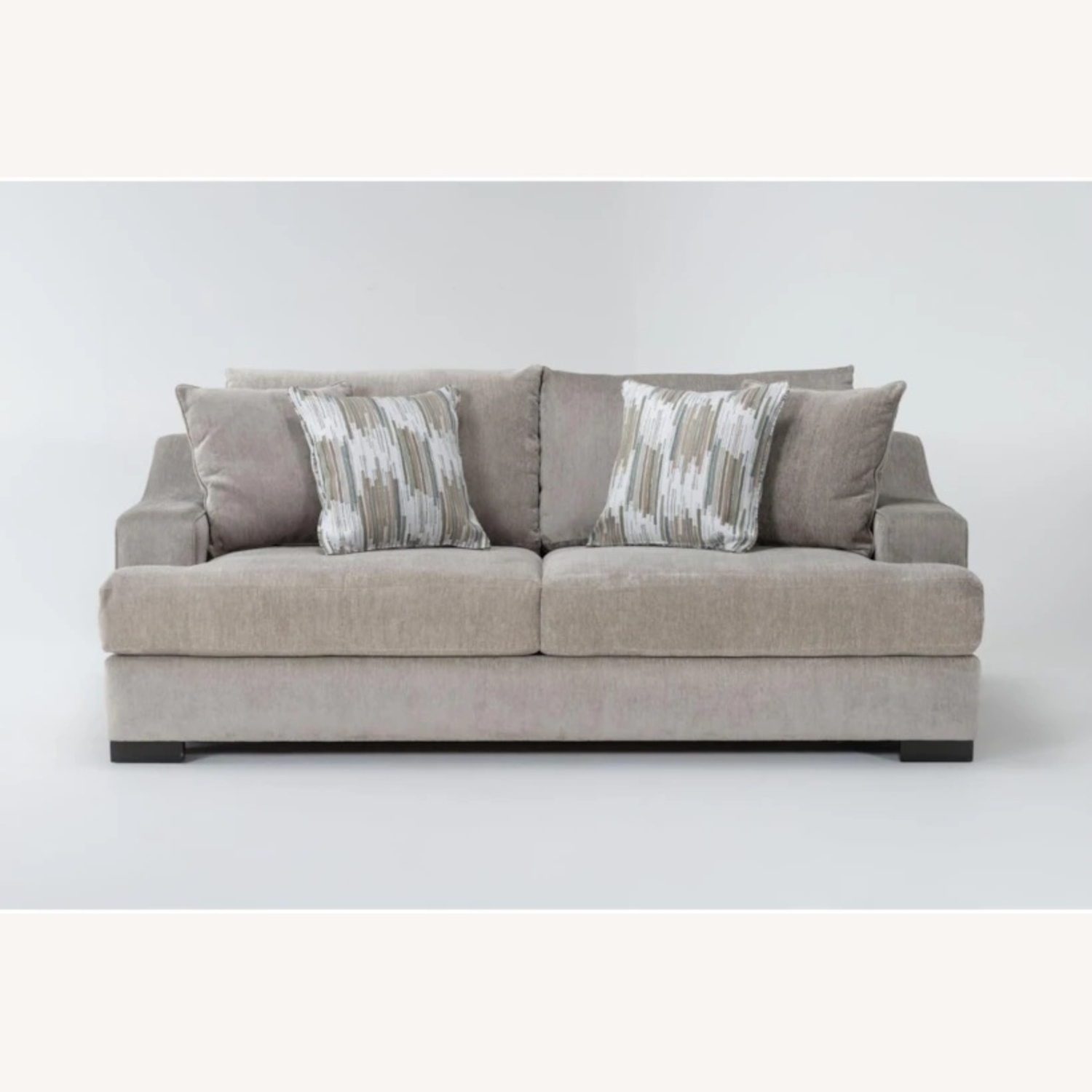 Living Spaces Light Gray Fabric Sleeper Sofa - image-7