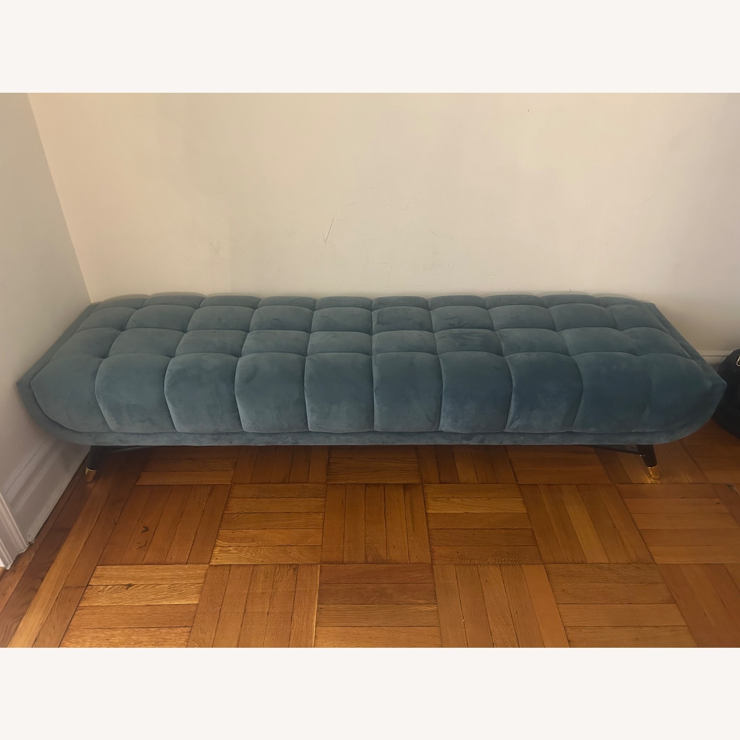 Bloomingdale's Turquoise Velvet Bench - image-2