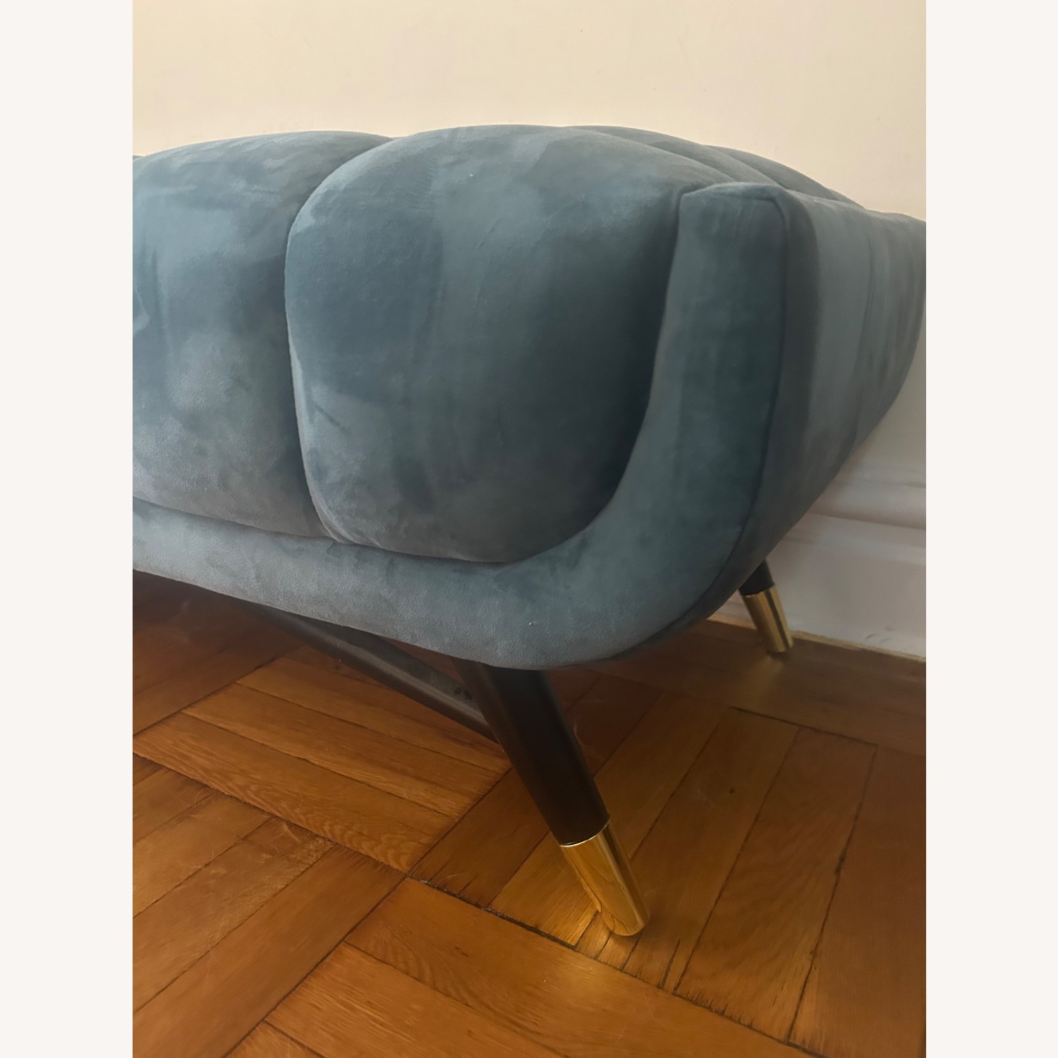 Bloomingdale's Turquoise Velvet Bench - image-3