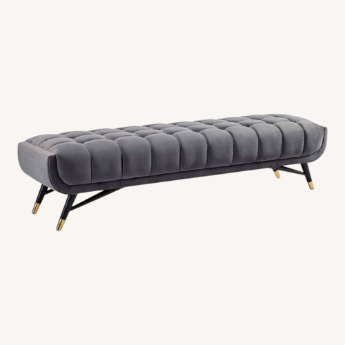 Used Bloomingdale's Turquoise Velvet Bench for sale on AptDeco