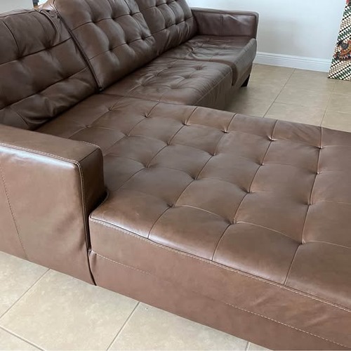 Used Baskove Modern Leather Sectional  for sale on AptDeco