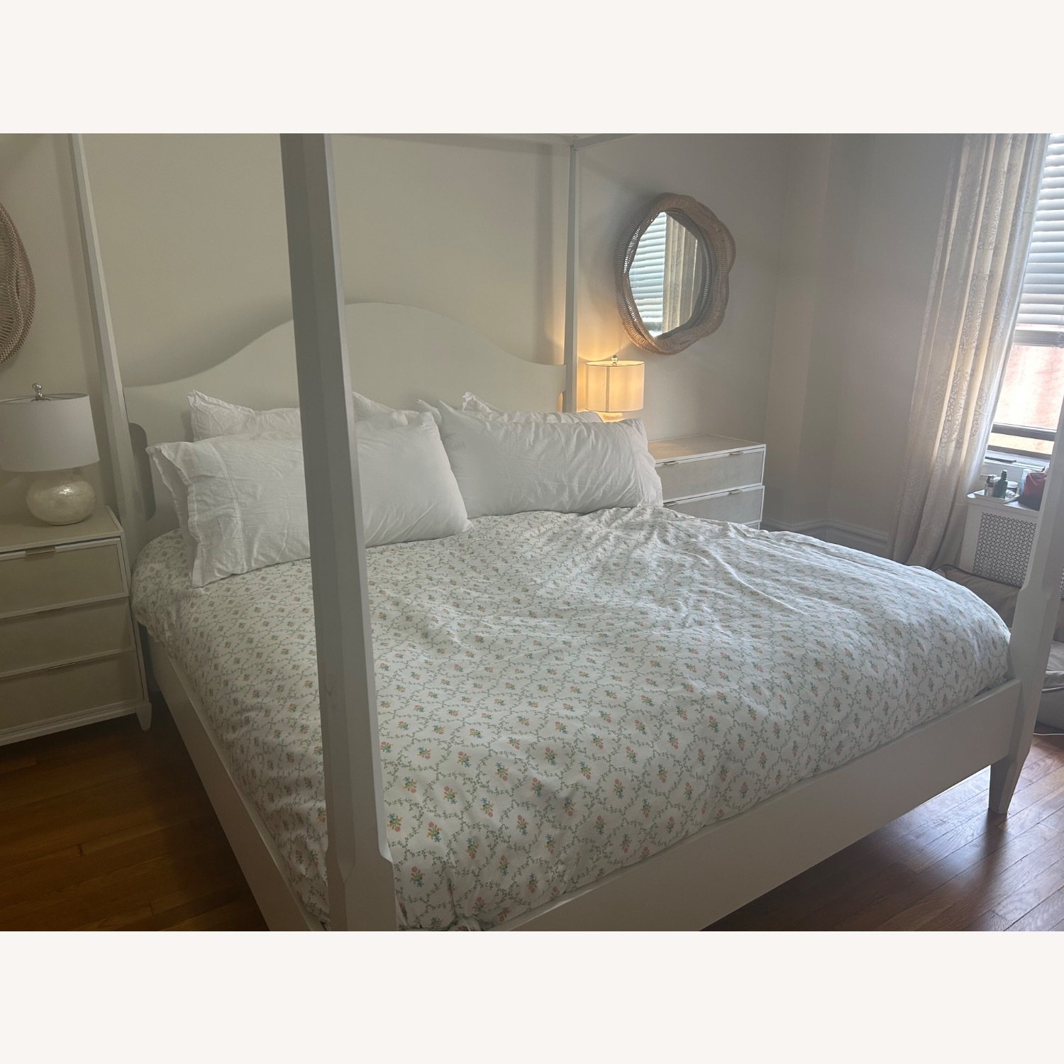 Wayfair White Wood Canopy Queen Bed - image-2