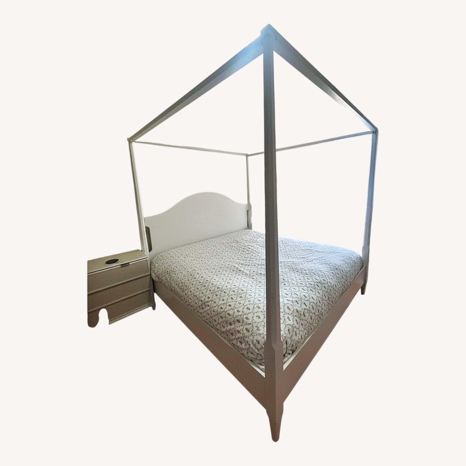Wayfair White Wood Canopy Queen Bed - image-9