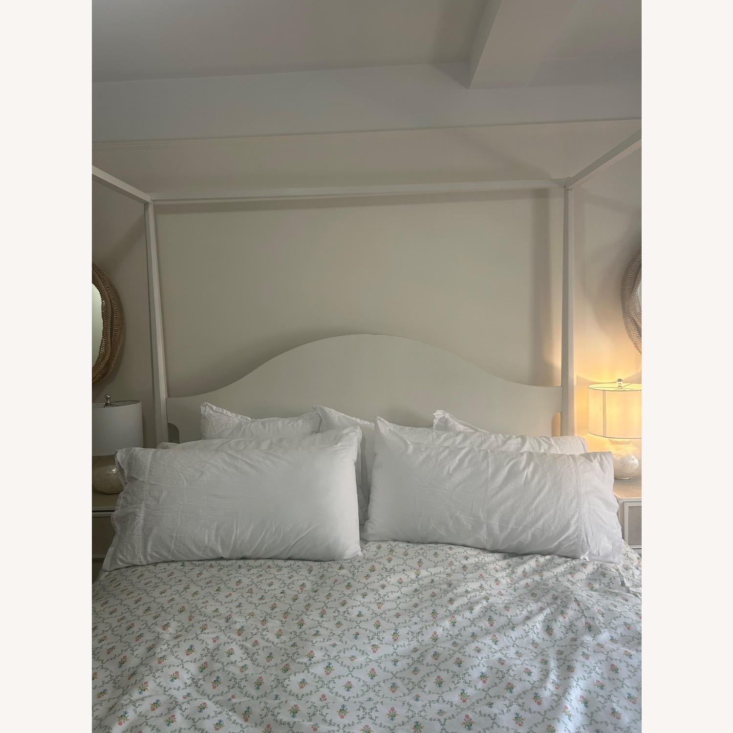 Wayfair White Wood Canopy Queen Bed - image-4