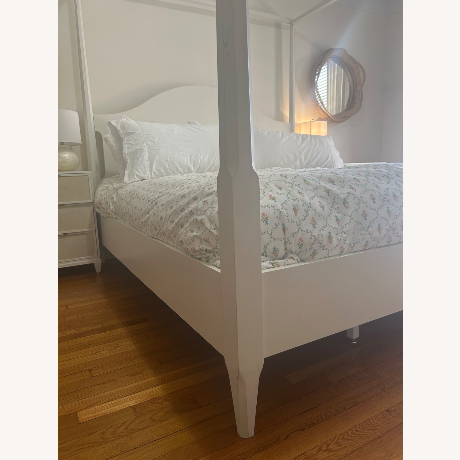 Wayfair White Wood Canopy Queen Bed - image-6