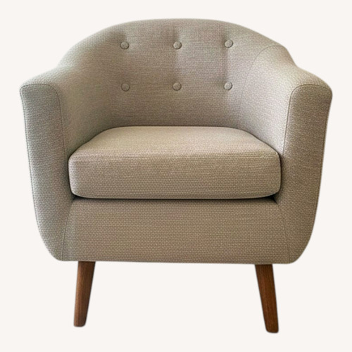 Used Natural Fabric Armchair and Ottoman for sale on AptDeco