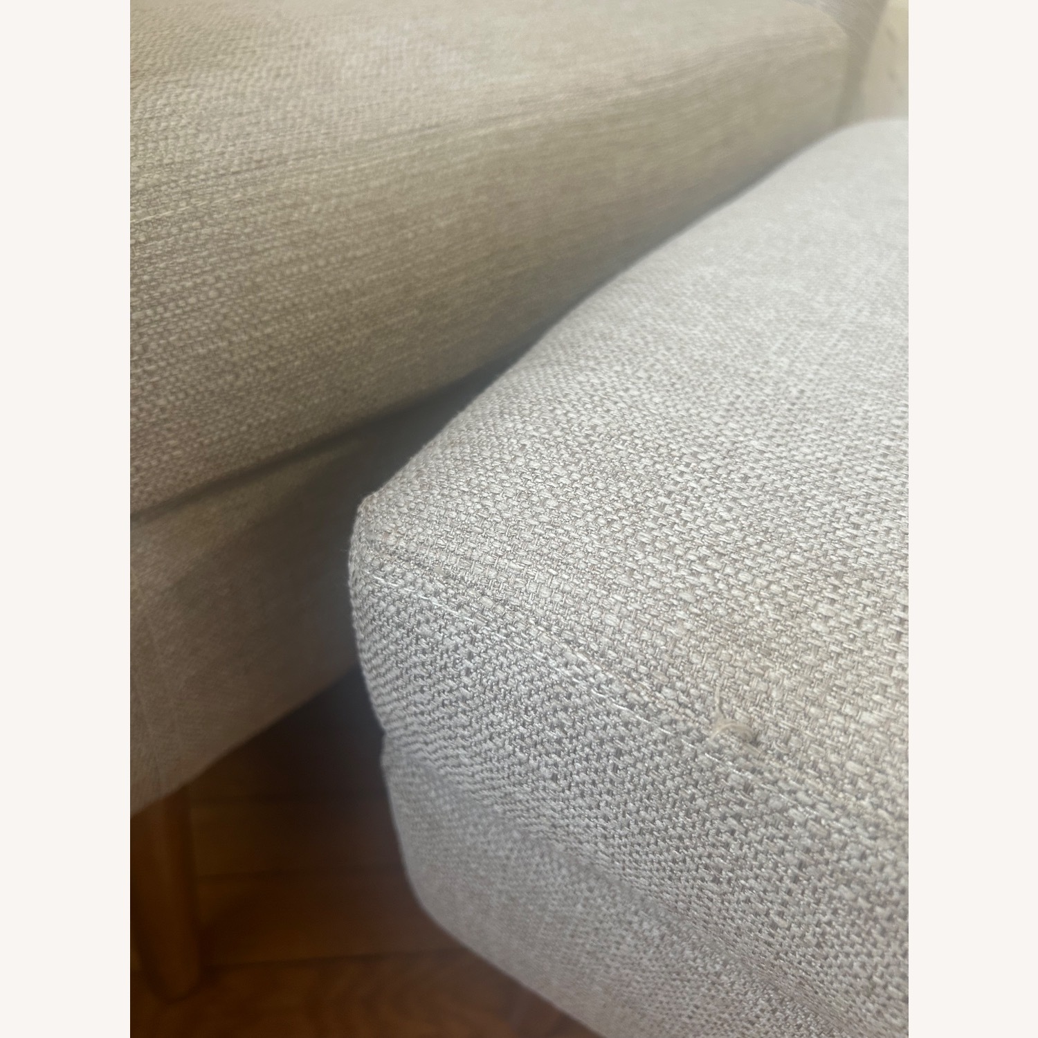 Natural Fabric Armchair and Ottoman - image-5
