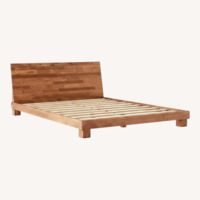 CB2 Dark Brown Wood Queen Bed