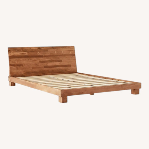 Used CB2 Dark Brown Wood Queen Bed for sale on AptDeco