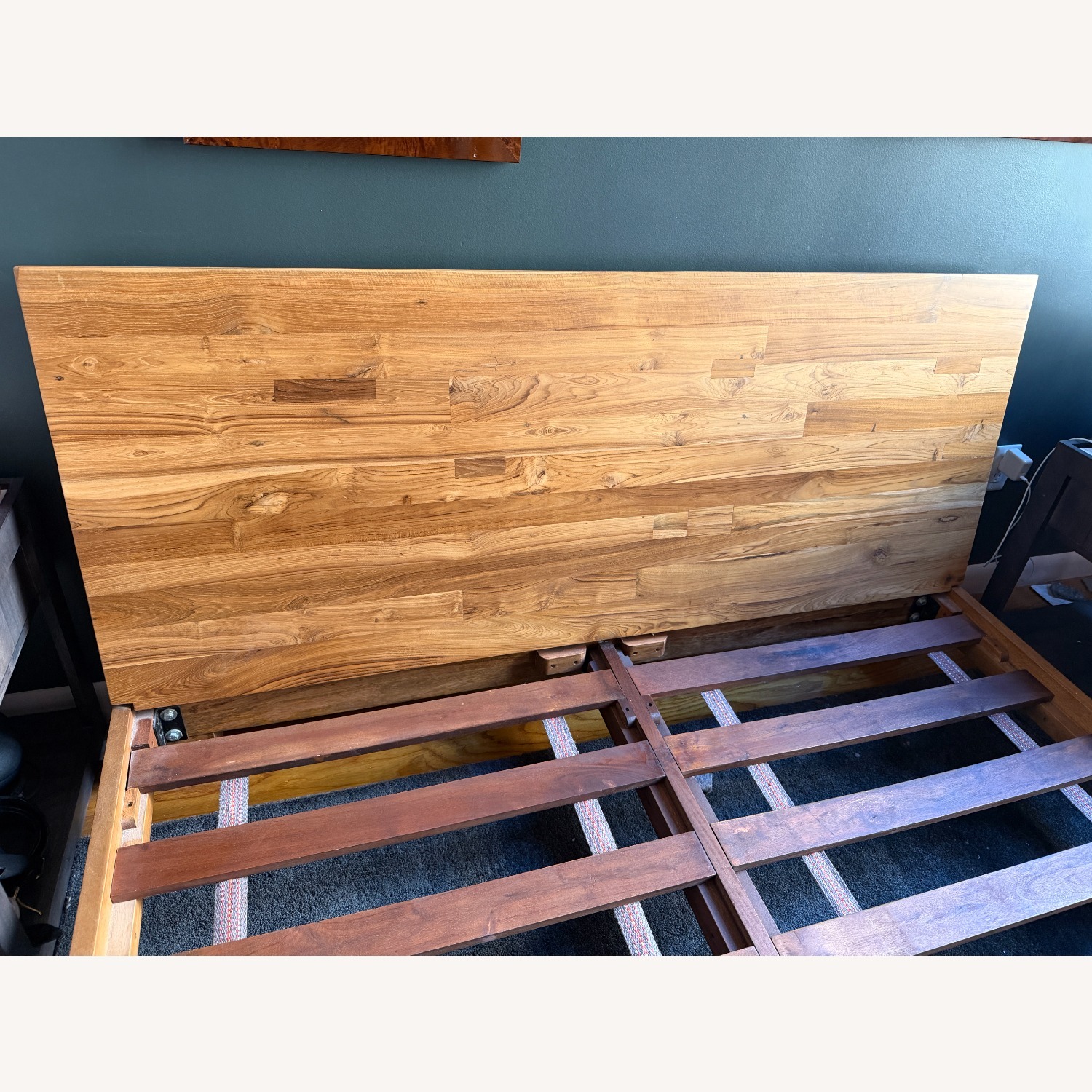 CB2 Dark Brown Wood Queen Bed - image-3