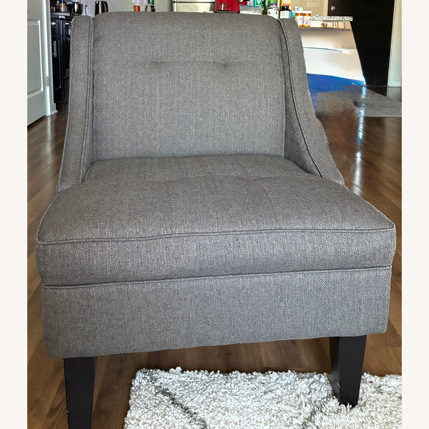 Mid-Century Modern Grey Accent Chair - image-1