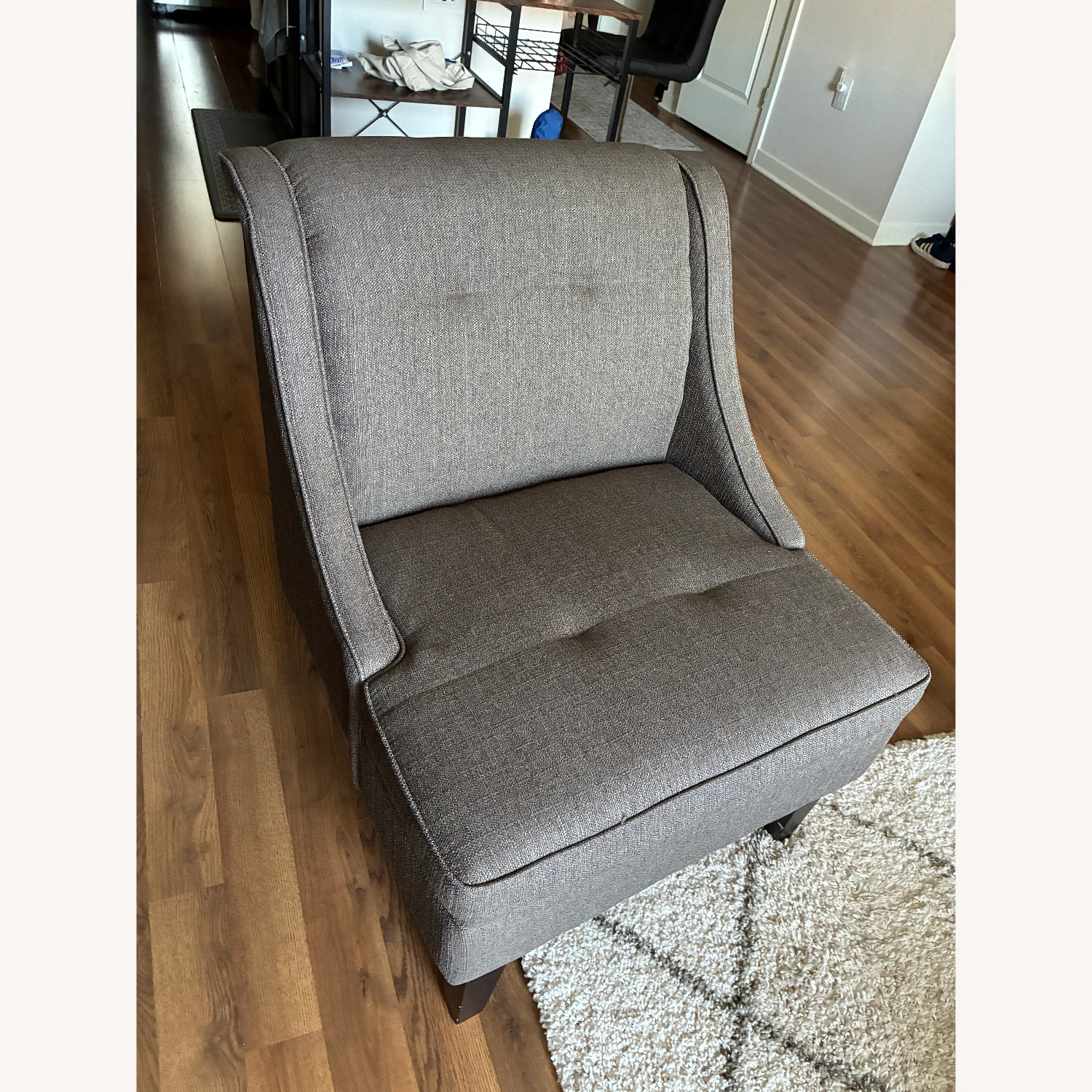 Mid-Century Modern Grey Accent Chair - image-2