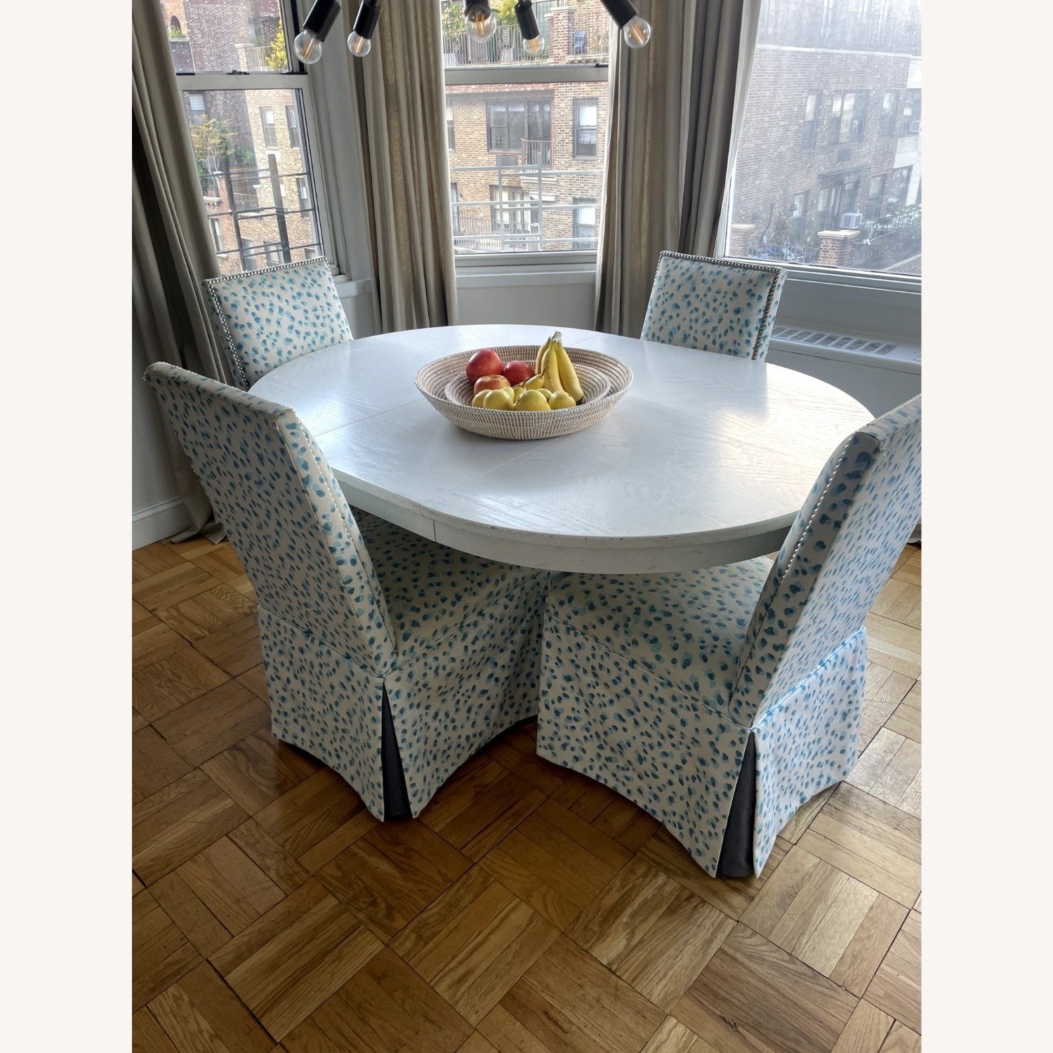 Crate & Barrel Avalon White Dining Table - image-1