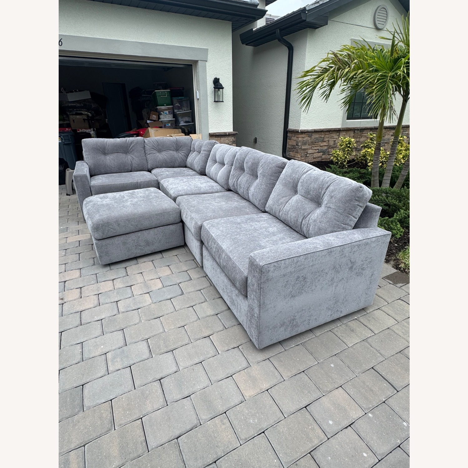 Rooms To Go Gray Sectional - image-3