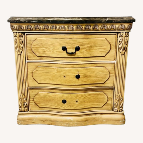 Used Ashley Antique Marble-Top 3-Drawer Dresser for sale on AptDeco