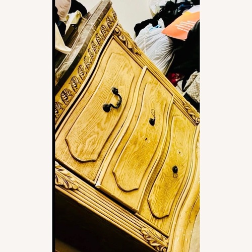 Used Ashley Antique Marble-Top 3-Drawer Dresser for sale on AptDeco
