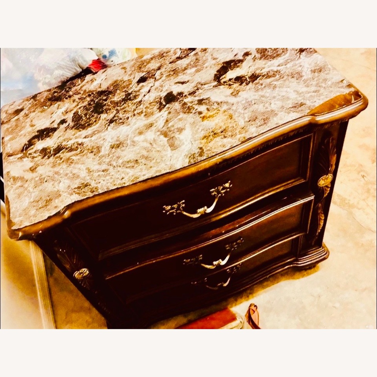 Ashley Antique 3-Drawer Dresser w Designer Marble Top - image-3